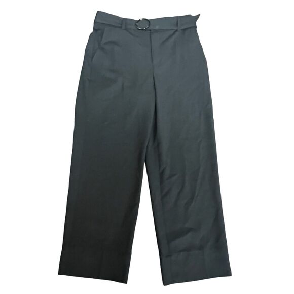 Club Monaco Black Enamel Ring Wool Blend Pants 6 NWT Ankle Straight - Picture 1 of 16